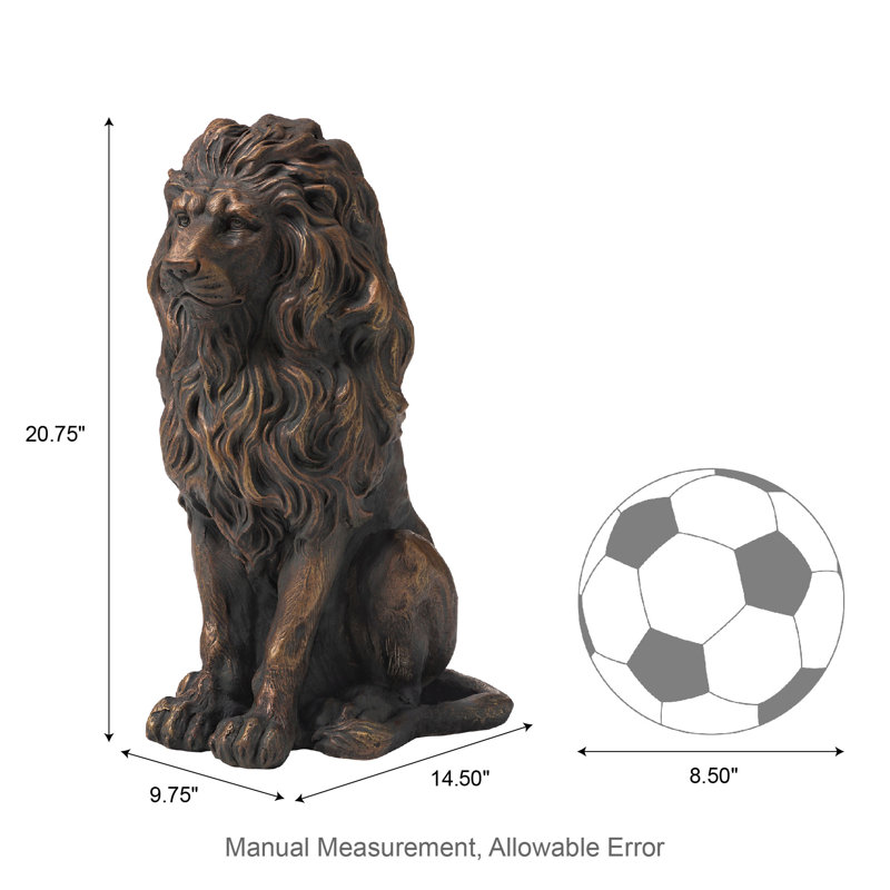 Trinx Zachary Sitting Lion Magnesium Oxide Garden Statue